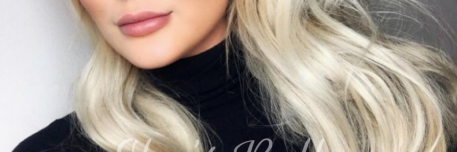 Aplique Loiro Platinado Pérola – 100% Cabelo Humano – Fio Invisível de Silicone