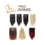 Extensão de cabelo Cacheado 7 cores disponíveis 65cm 140g - 7 peças com grampos