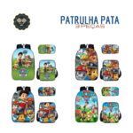 Mochila Escolar da Patrulha Pata Infantil e Juvenil - 3 peças